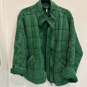 Free People Green Bomber Jacket